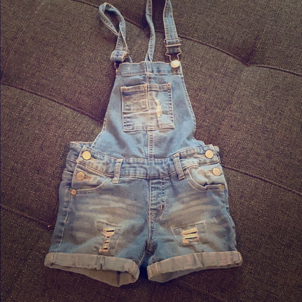 Girls Justice Jean short overalls- size 8